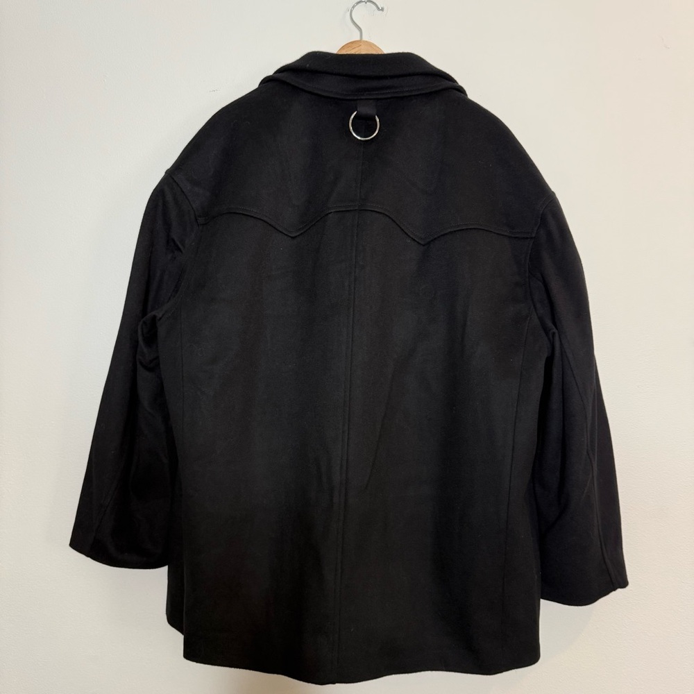 Tibi Recycled Wool Cashmere Double Collar Liam Jacket size small in black - Picture 7 of 16